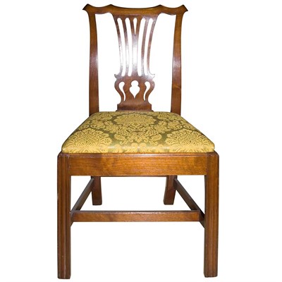 Lot 215A - Set of Four George III Mahogany Armchairs Each...