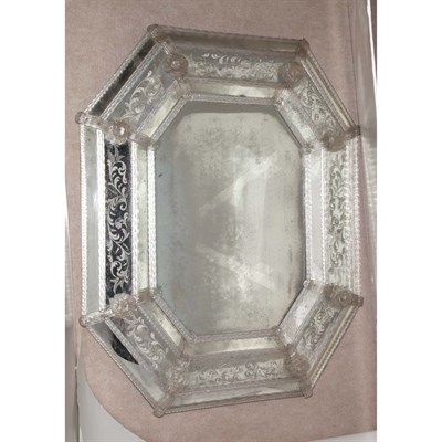 Lot 337 - Venetian Style Glass and Mirror Framed Mirror...