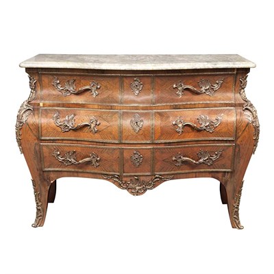 Lot 625 - Louis XV Style Kingwood and Walnut Commode The...