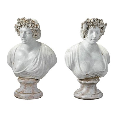 Lot 207 - Pair of Nevers Style Tin Glazed Earthenware...