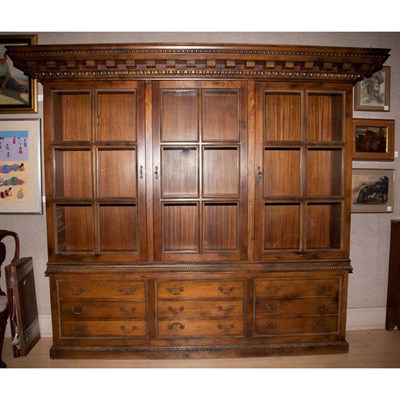 Lot 253 - George II Style Oak Bookcase Height 7 feet 6...