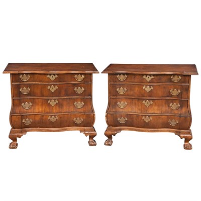 Lot 98 - Pair of Chippendale Style Mahogany Commodes...