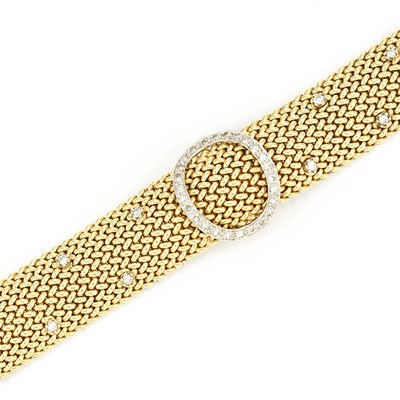 Lot 300 - Gold and Diamond Bracelet-Watch