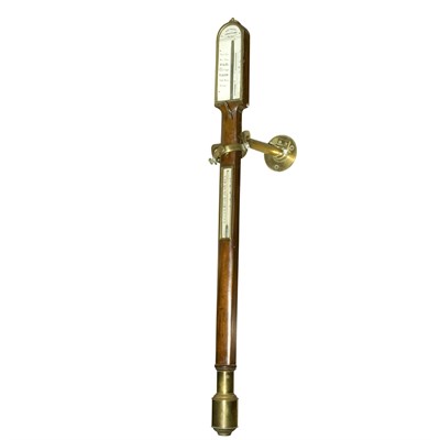 Lot 475 - Edwardian Gimbaled Mahogany Ship's Barometer...