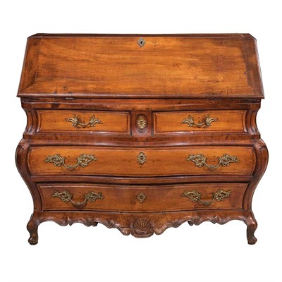 Lot 286 - Provincial Louis XV Cherry Slant Front Desk...