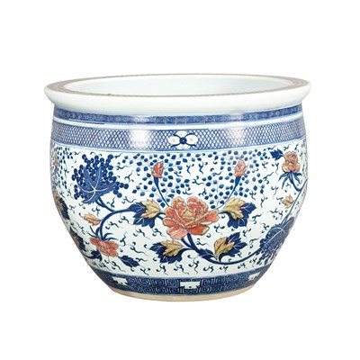 Lot 388 - Chinese Blue, White and Red Glazed Porcelain...