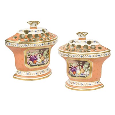 Lot 460 - Pair of Mottahedeh Porcelain Salmon Color...