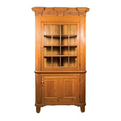 Lot 144 - Chippendale Pine Corner Cupboard New Jersey,...