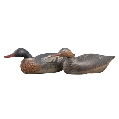 Lot 113 - Pair of Painted Wood Red-Breasted Merganser...