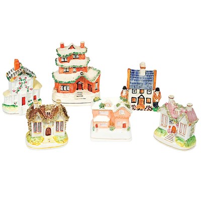 Lot 204 - Group of Six Staffordshire Pottery...