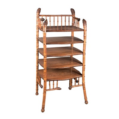 Lot 197 - Victorian Bamboo Three-Tier Etagere Height 40...