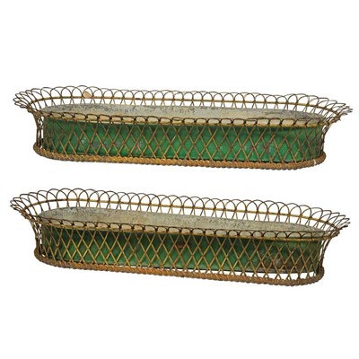 Lot 235 - Pair of Victorian Tole and Wire Jardinieres...