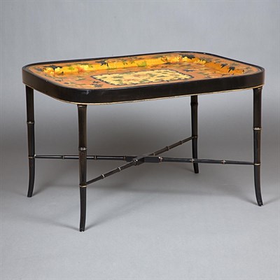 Lot 300 - Victorian Style Papier Mache Tray on Stand...