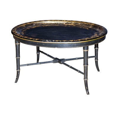 Lot 297 - Victorian Style Gilt Decorated Papier Mache...