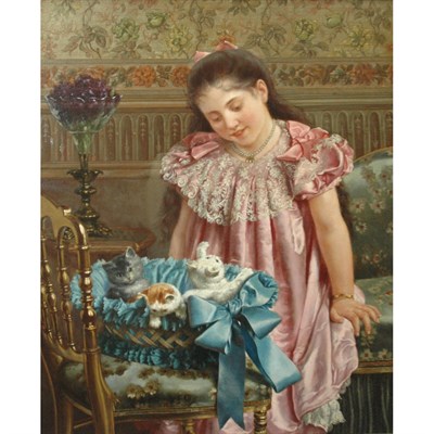 Lot 58 - Eugene Remy Maes Belgian, 1849-1931, in...