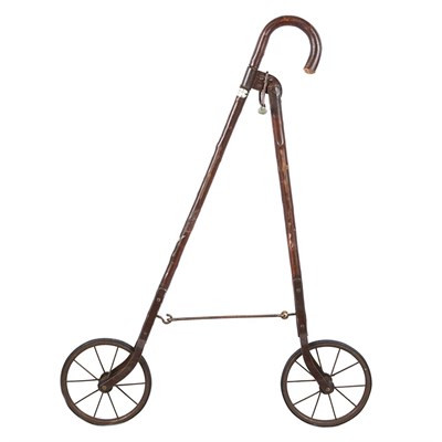 Lot 315 - German Wood Walking Stick with Wheels Fridolin...