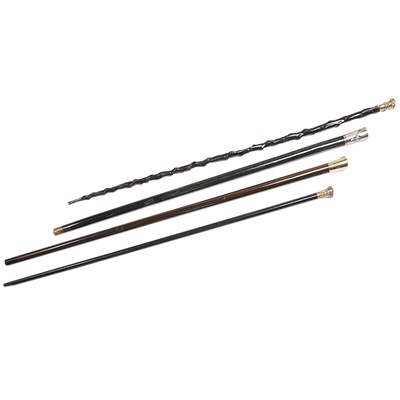 Lot 314 - Group of Four Wood Walking Sticks Comprising...