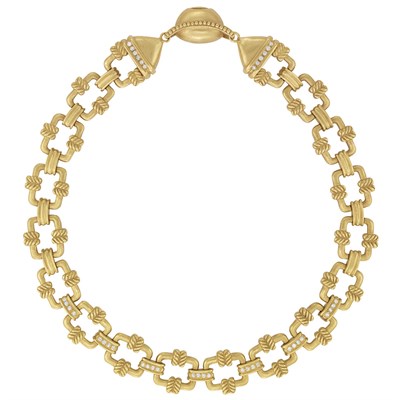 Lot 308 - Gold and Diamond Necklace