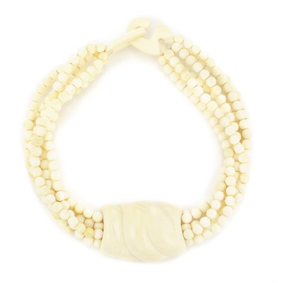 Lot 47 - Six Strand Ivory Bead and Carved Ivory Necklace, Patricia von Musulin