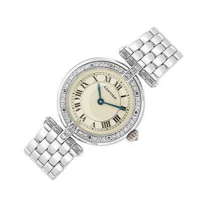 Lot 40 - White Gold and Diamond Wristwatch, Cartier