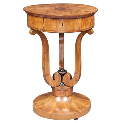 Lot 448 - Biedermeier Part Ebonized Birch Side Table...