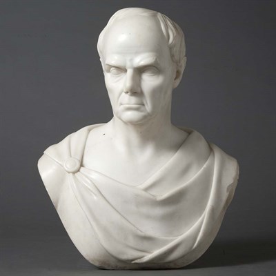 Lot 252 - Italian Neoclassical Marble Bust of a Senator...