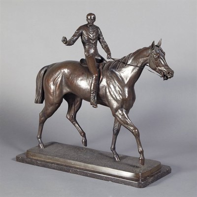 Lot 382 - German Patinated-Spelter Figure of a Jockey...