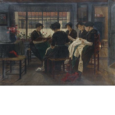 Lot 66 - Walther Firle German, 1859-1929 Sewing Circle...