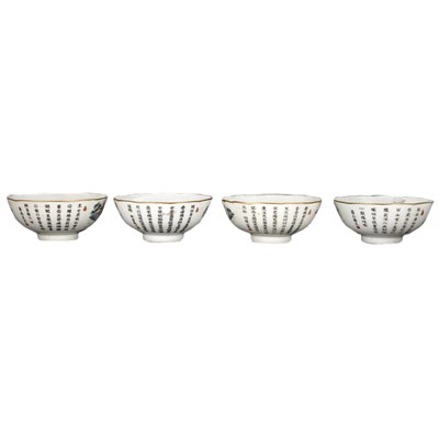 Lot 465 - Series of Four Chinese Famile Rose Glazed...