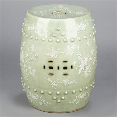 Lot 494 - Chinese Celadon Glazed Porcelain Garden Seat...