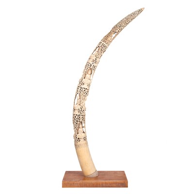 Lot 43 - Burmese Buddhist Ivory Tusk 19th Century...