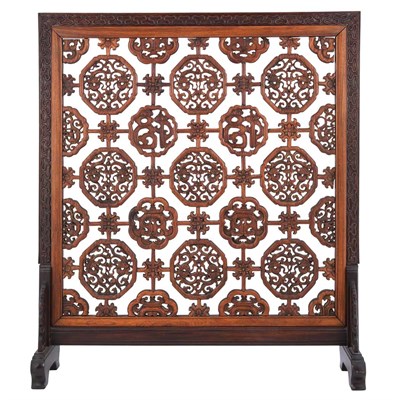 Lot 435 - Chinese Lao Hua Li and Huali Wood Window Panel...