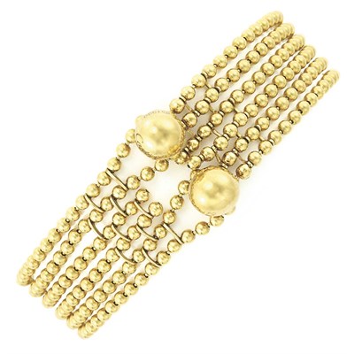 Lot 340 - Six Strand Gold Bead Bracelet, Cartier
