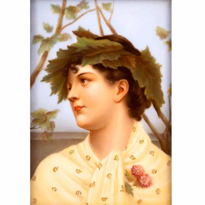 Lot 708 - Framed Continental Painted Porcelain Plaque of...