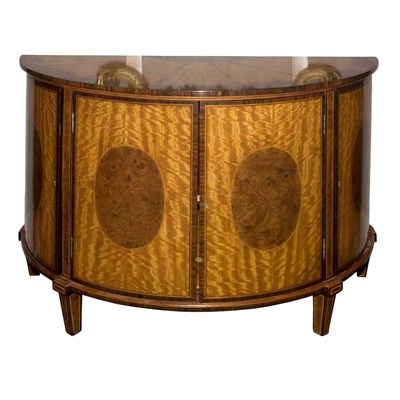 Lot 322 - George III Style Parquetry Inlaid Burl-Walnut...