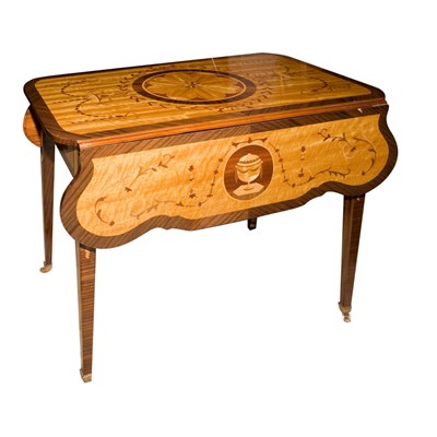 Lot 378 - George III Style Marquetry Inlaid Satinwood...