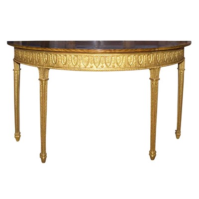 Lot 249 - Adam Style Parquetry Inlaid and Parcel Painted...