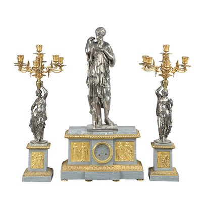 Lot 652 - Susse Freres Gilt and Silvered Bronze and...