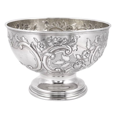 Lot 230 - Edward VII Silver Presentation Punch Bowl...