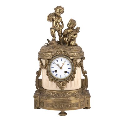 Lot 650 - Louis XVI Style Gilt-Metal and Marble Mantel...