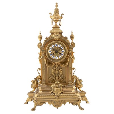 Lot 342 - Renaissance Revival Gilt-Bronze Mantel Clock...