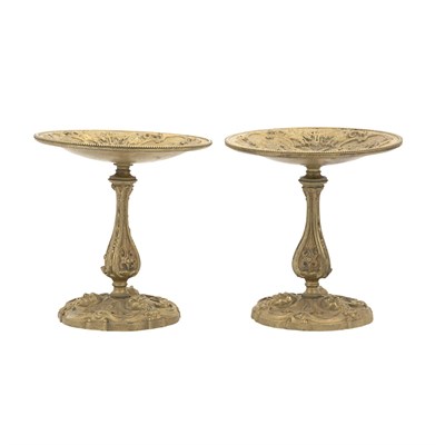 Lot 128 - Pair of Renaissance Style Gilt-Bronze Tazzas...