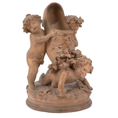 Lot 671 - French Terra Cotta Bacchanalian Figural Group...