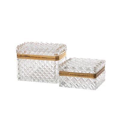 Lot 135 - Two Baccarat Style Gilt-Metal Mounted Cut...