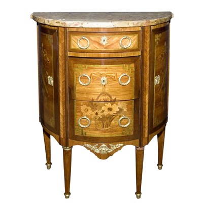 Lot 614 - Louis XVI Style Gilt-Metal Mounted Marquetry...