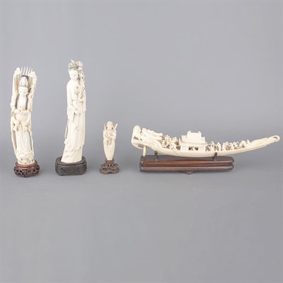 Lot 244 - Group of Chinese Ivory Figures Early 20th...