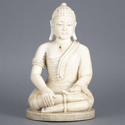 Lot 105 - Chinese Ivory Buddha Early 20th century Seated...