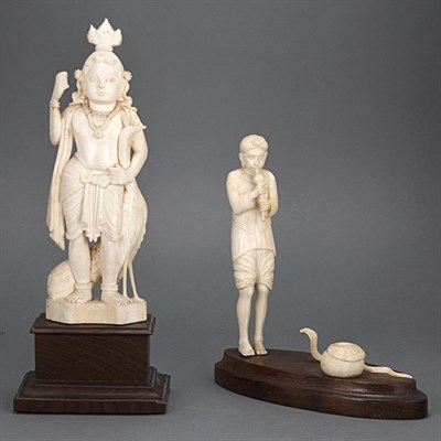 Lot 19 - Group of Six Indian Ivory Articles Comprising...