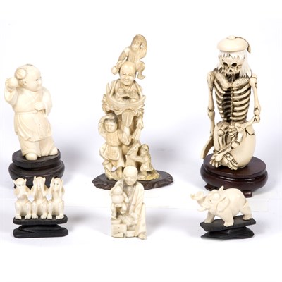 Lot 256 - Group of Asian Ivory, Bone and Soapstone...