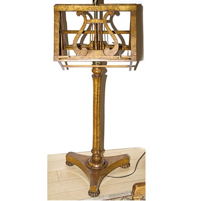 Lot 437 - William IV Maple Music Stand Floor Lamp Height...